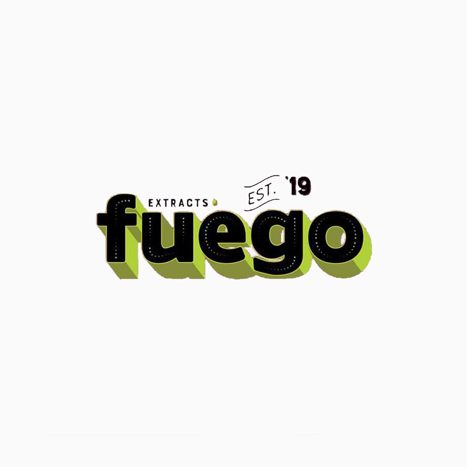 Fuego Brand Logo Graphic Text Accent, Front View