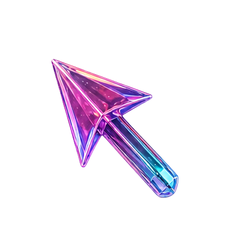 Cosmic Purple Mouse Arrow Sticker Graphic, Front View