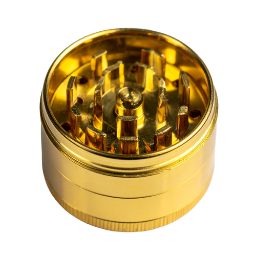 Metallic Gold Multi Tier Herb Grinder, Side View